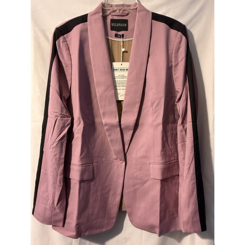 Wildfang Empower Colorblock Tux Blazer Mauve Black Women's XL - Picture 13 of 13